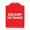 Signmission Traffic Entrance Sign Delivery Entrance, Red & White Aluminum Sign, 18" x 24", RW-1824-22793 A-DES-RW-1824-22793 - alternate 1